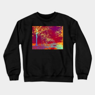 Trees and red sky Crewneck Sweatshirt